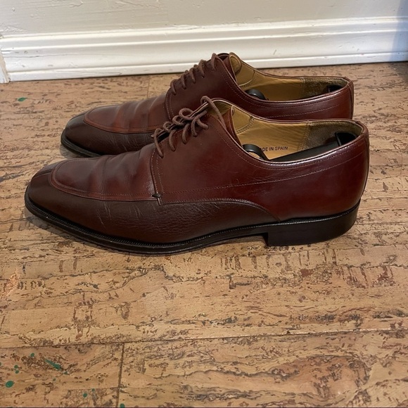 Mezlan Noci Brown Leather Split Toe Oxfords Sz 9 - Picture 4 of 6